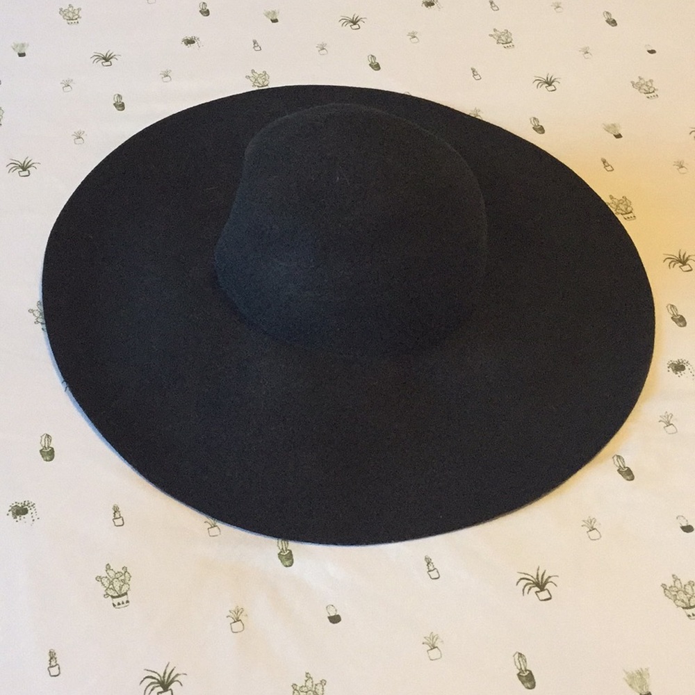 Boho Black Wool Hat